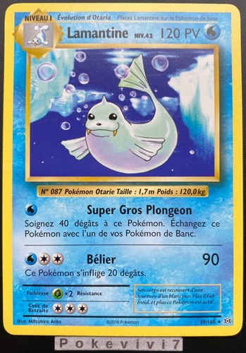 Carte pokemon lamantine 108 - pokemon, 29/108