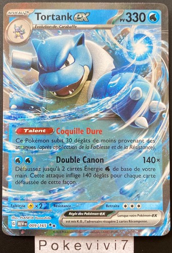 Carta pokemon tortank 009 165 - carta,