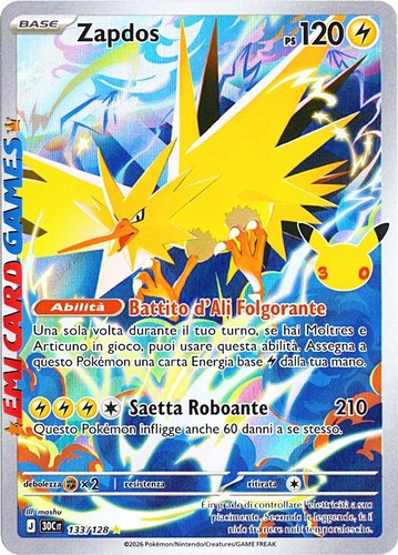 Zapdos 133 128 - 30c,