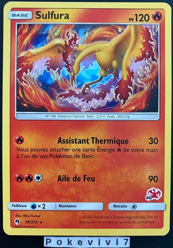Carte pokemon sulfura 214 - sulfura, 38/214