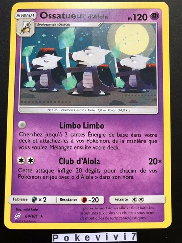 Carta pokemon ossatuer 181 - carta, 64/181