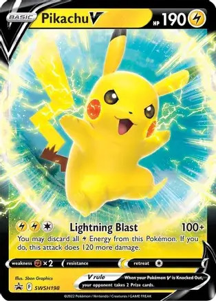 Pikachu swsh198 pokemon - v,